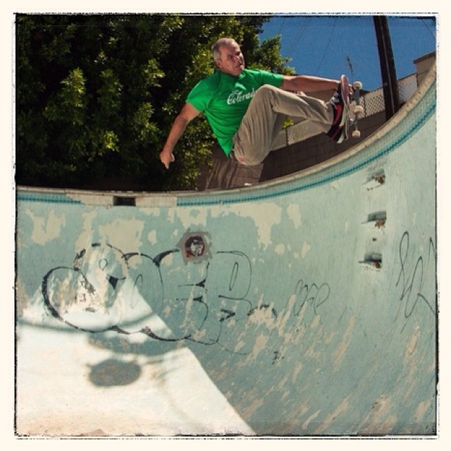 Cam Dowse - frontside air - Downey Pool