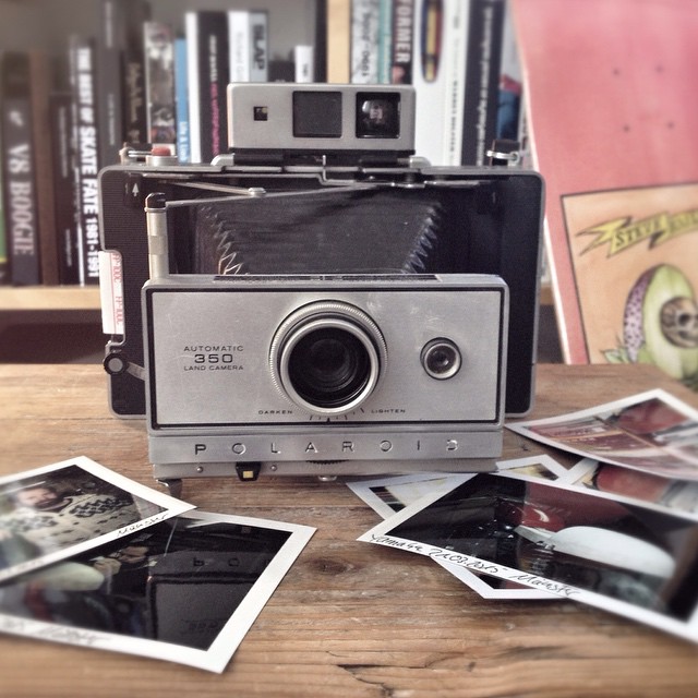 Polaroid 350 with the Zeiss viewfinder #Bailgun #Polaroid #Zeiss #Fuji FB-100c