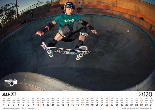 March 2020 with Lester Kasai and an ollie over the hip at Poods Park in Encinitas. Ready for download > bailgun.com #calendar #kalender #2020 #ollie #lesterkasai #poodspark #encinitas #pool #bowl #concrete #bailgun #magazine #gerdriegerphotography @lesterkasai