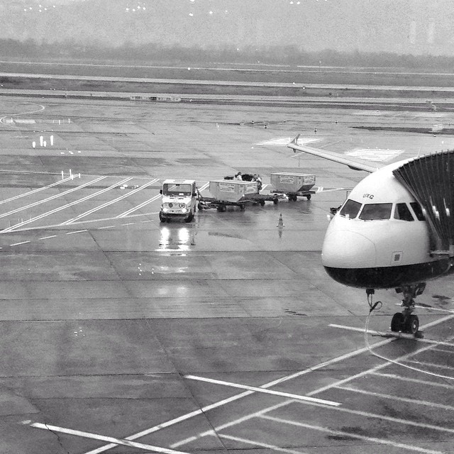 Düsseldorf Airport, heading west.