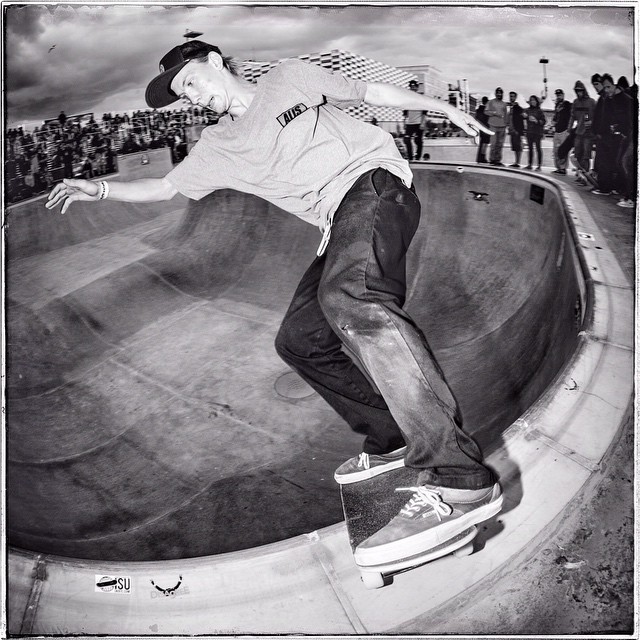 #Flashbackfriday Bjorn Lillesoe lipslide through the deepend corner at last years Ultra Bowl.  #Bailgun #Skatemalmo #UltraBowl @bjornlillesoe