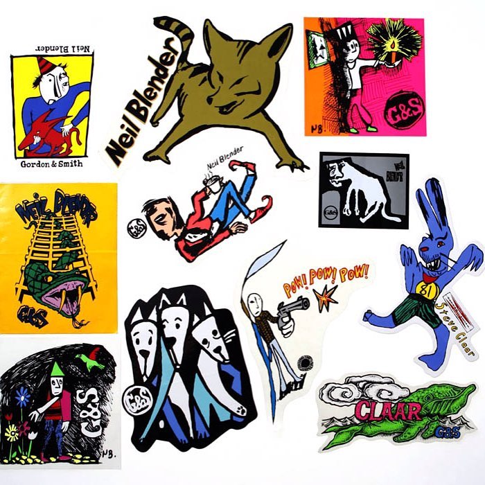 Some old stickers from the shoebox . #Bailgun #NMB #neilblender #art #steveclaar #g&s #skateboarding #stickers @nblender