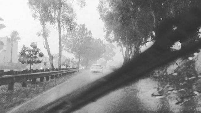 Thought it would't?  HWY 101, Leucadia #Bailgun #rain #pch #101
